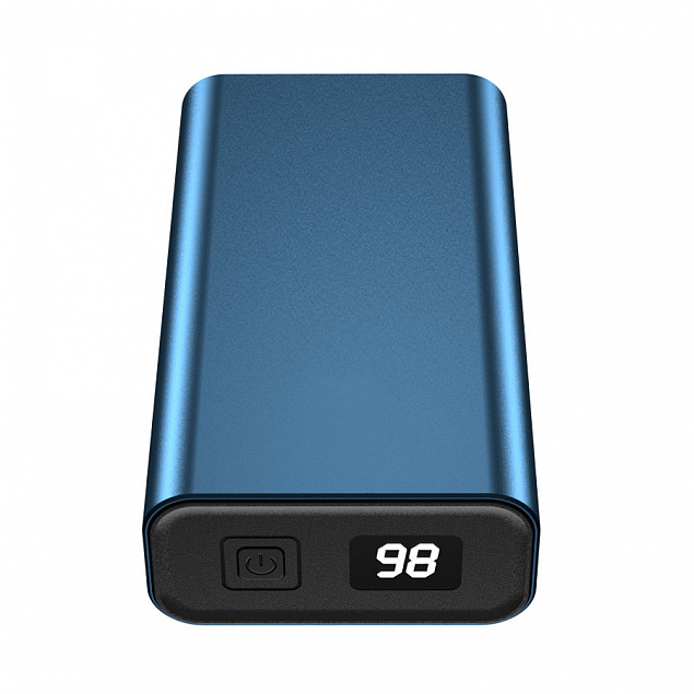 Внешний аккумулятор AMARANTH 10MDQ , 10000 мАч, металл, синий с логотипом  заказать по выгодной цене в кибермаркете AvroraStore