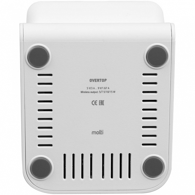 Быстрое беспроводное зарядное устройство Overtop, белое с логотипом  заказать по выгодной цене в кибермаркете AvroraStore