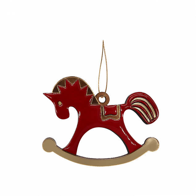 Ёлочная игрушка Лошадка (красный) с логотипом  заказать по выгодной цене в кибермаркете AvroraStore