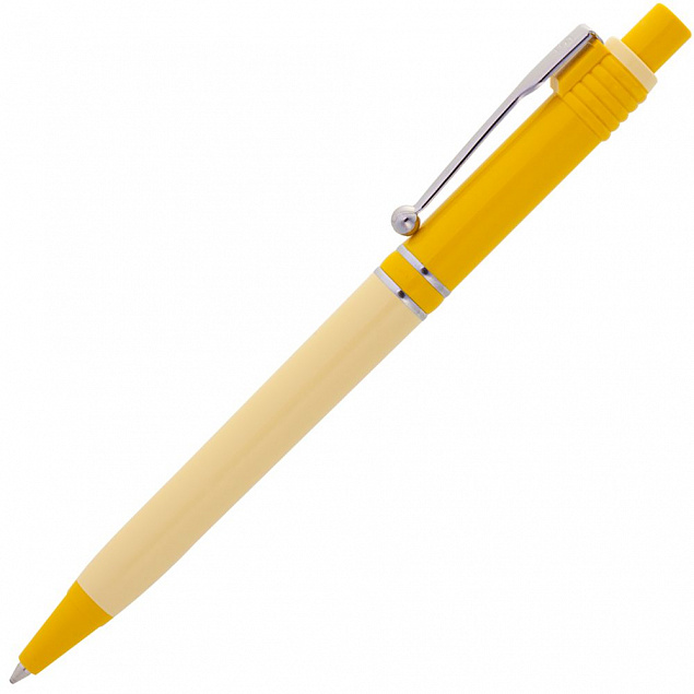 Ручка шариковая Raja Shade, желтая с логотипом  заказать по выгодной цене в кибермаркете AvroraStore