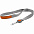 Лента для бейджа с ретрактором Devon, серая с белым с логотипом  заказать по выгодной цене в кибермаркете AvroraStore