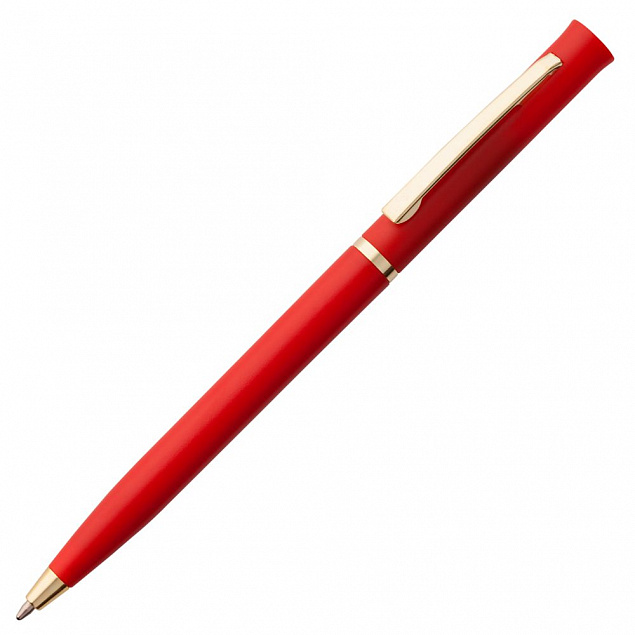 Ручка шариковая Euro Gold, красная с логотипом  заказать по выгодной цене в кибермаркете AvroraStore
