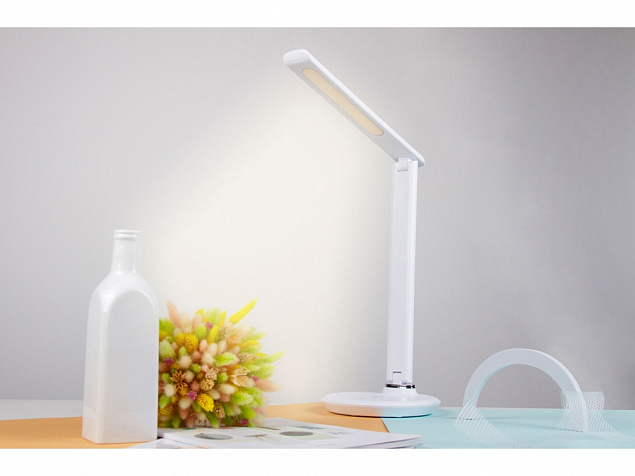 Настольная лампа с беспроводной зарядкой LED FAROS с логотипом  заказать по выгодной цене в кибермаркете AvroraStore