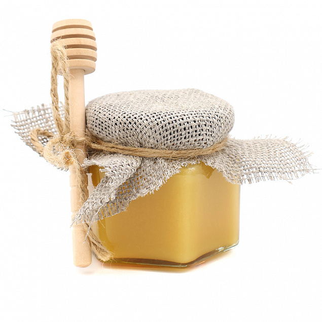 Мед натуральный цветочный с ложкой для меда, 140 г с логотипом  заказать по выгодной цене в кибермаркете AvroraStore