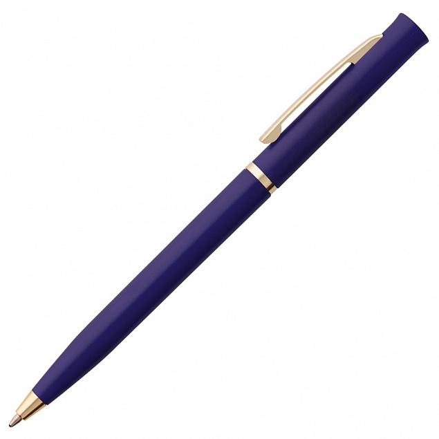 Ручка шариковая Euro Gold, синяя с логотипом  заказать по выгодной цене в кибермаркете AvroraStore