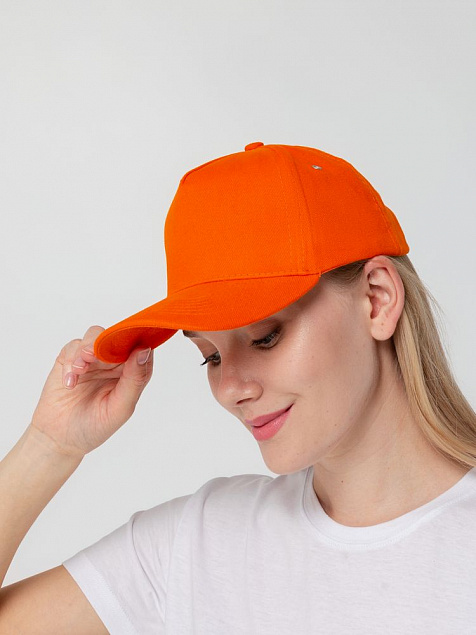 Бейсболка Standard, оранжевая с логотипом  заказать по выгодной цене в кибермаркете AvroraStore