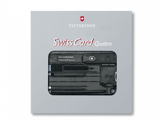 Швейцарская карточка «SwissCard Quattro3, 14 функций с логотипом  заказать по выгодной цене в кибермаркете AvroraStore