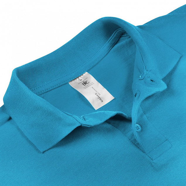 Рубашка поло Safran бирюзовая с логотипом  заказать по выгодной цене в кибермаркете AvroraStore
