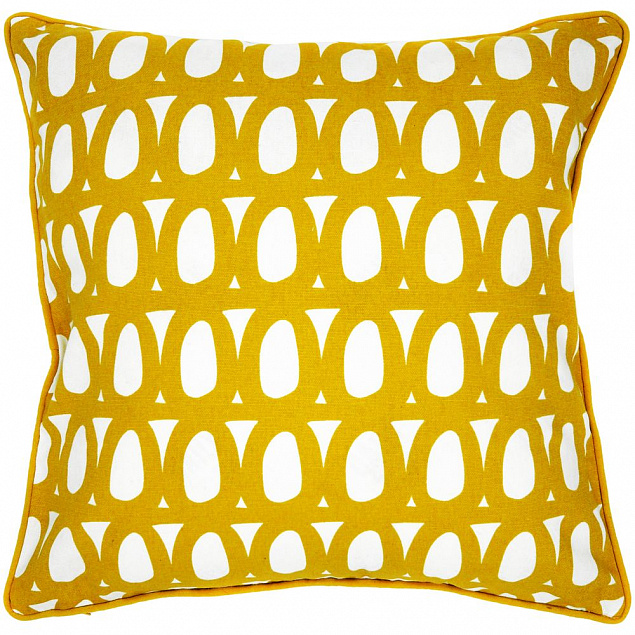 Чехол на подушку Twirl, квадратный, горчичный с логотипом  заказать по выгодной цене в кибермаркете AvroraStore