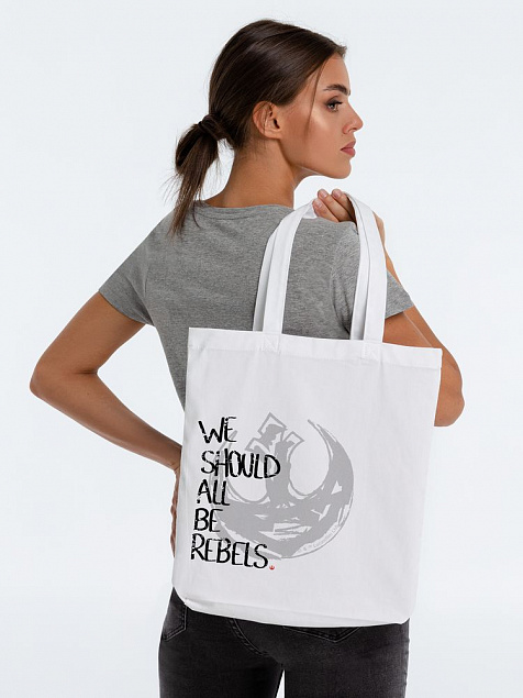 Холщовая сумка Rebels, белая с логотипом  заказать по выгодной цене в кибермаркете AvroraStore