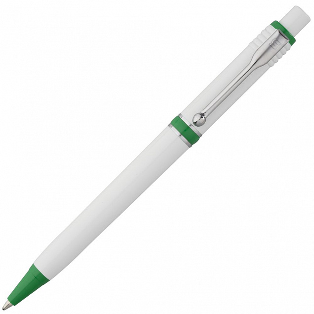 Ручка шариковая Raja, зеленая с логотипом  заказать по выгодной цене в кибермаркете AvroraStore