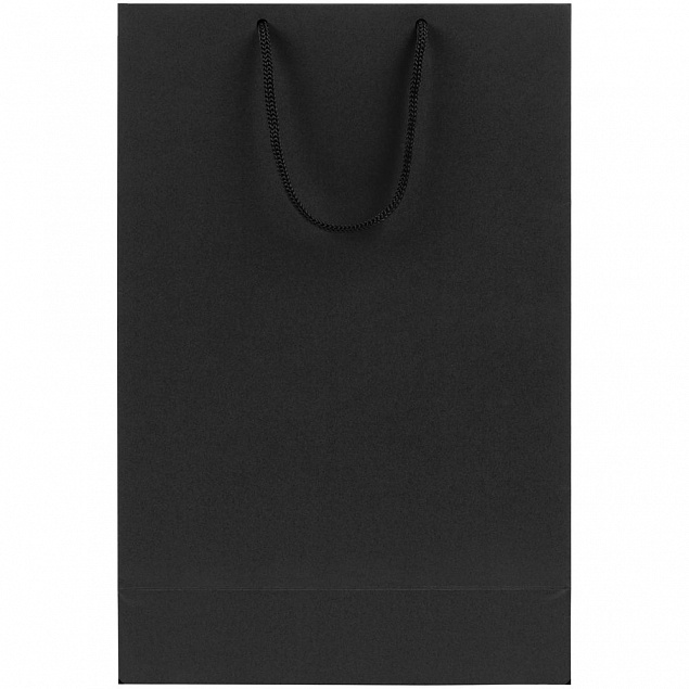 Пакет бумажный Porta, средний, черный с логотипом  заказать по выгодной цене в кибермаркете AvroraStore
