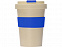 Стакан с пшеничным волокном с силиконовой манжетой и клапаном на крышке, синий с логотипом  заказать по выгодной цене в кибермаркете AvroraStore