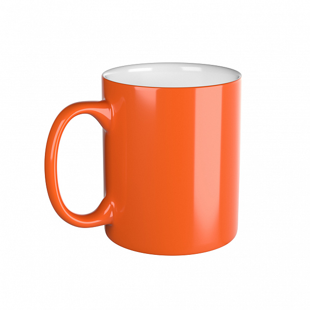 Кружка керамическая для гравировки, оранжевая/белая с логотипом  заказать по выгодной цене в кибермаркете AvroraStore