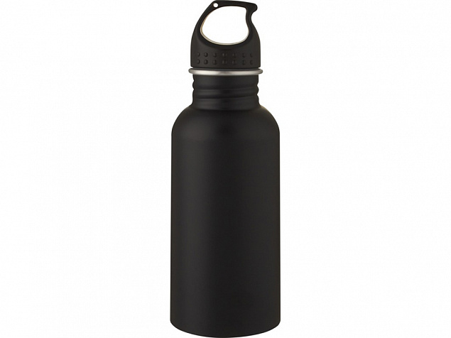 Luca, спортивная бутылка из нержавеющей стали объемом 500 мл, черный с логотипом  заказать по выгодной цене в кибермаркете AvroraStore