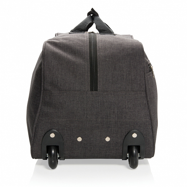 Дорожная сумка на колесах Basic, черная с логотипом  заказать по выгодной цене в кибермаркете AvroraStore