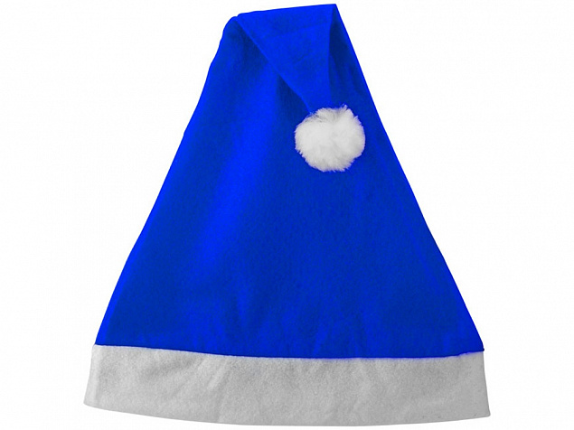Новогодняя шапка, ярко-синий/белый с логотипом  заказать по выгодной цене в кибермаркете AvroraStore