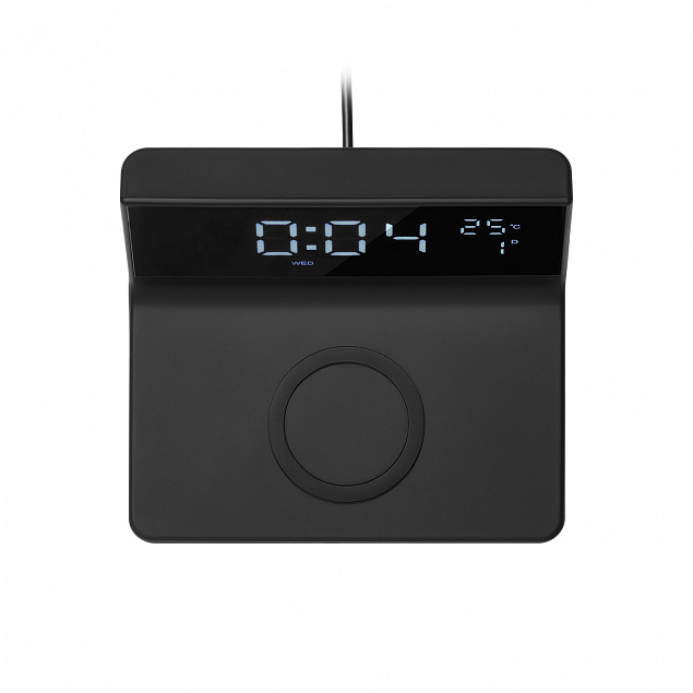 Настольные часы с беспроводной зарядкой 15W Zenith с логотипом  заказать по выгодной цене в кибермаркете AvroraStore