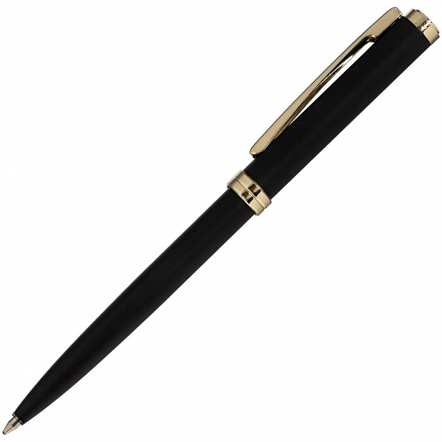 Ручка шариковая Delgado, матовая черная с логотипом  заказать по выгодной цене в кибермаркете AvroraStore