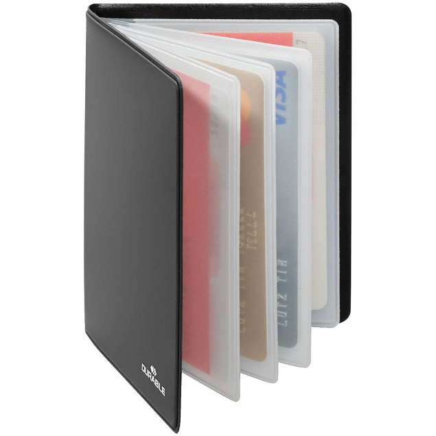 Футляр для кредитных карт Durable с RFID-защитой, черный с логотипом  заказать по выгодной цене в кибермаркете AvroraStore