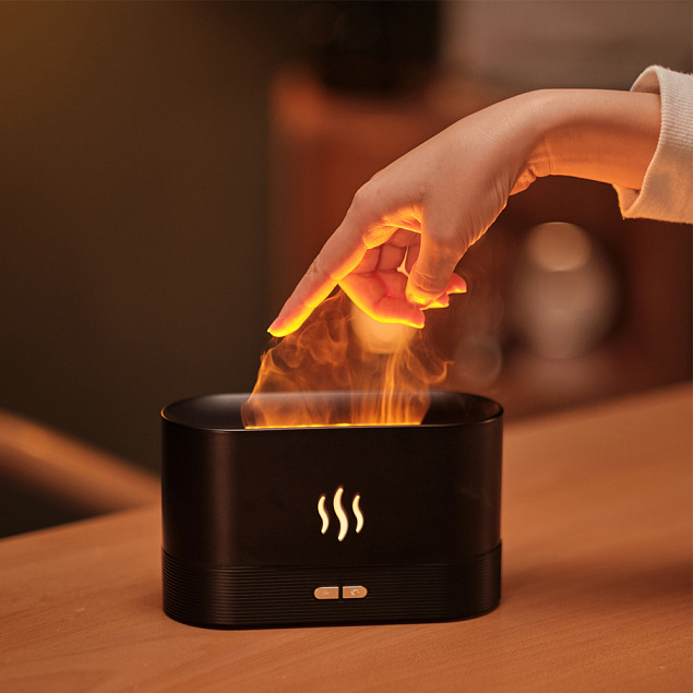 USB арома увлажнитель воздуха Flame со светодиодной подсветкой - изображением огня с логотипом  заказать по выгодной цене в кибермаркете AvroraStore
