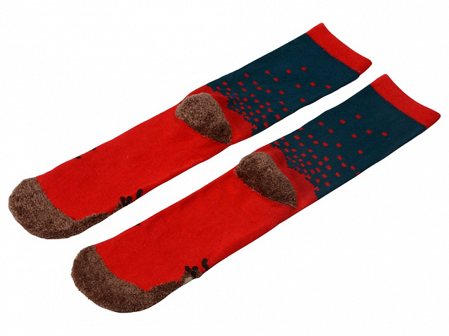 Набор носков с рождественской символикой в мешке мужские, 2 пары, красный с логотипом  заказать по выгодной цене в кибермаркете AvroraStore