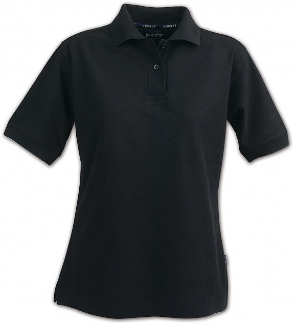 Рубашка поло женская SEMORA, черная с логотипом  заказать по выгодной цене в кибермаркете AvroraStore