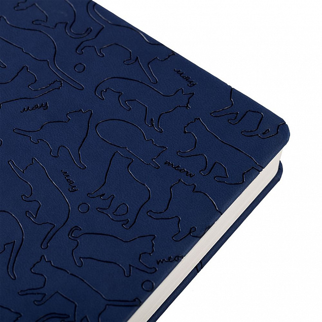 Ежедневник «Эрмитажные коты», синий с логотипом  заказать по выгодной цене в кибермаркете AvroraStore