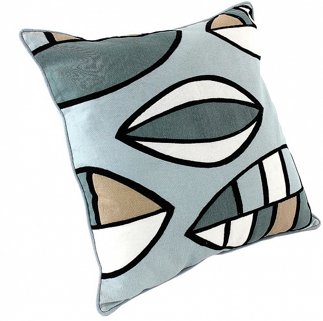 Чехол на подушку «Гармония тайги», голубой с логотипом  заказать по выгодной цене в кибермаркете AvroraStore