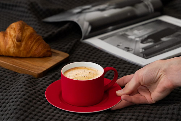 Чайная пара Best Morning, красная с логотипом  заказать по выгодной цене в кибермаркете AvroraStore