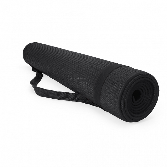 Коврик для йоги CHAKRA, Черный с логотипом  заказать по выгодной цене в кибермаркете AvroraStore
