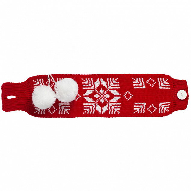 Кружка с манжетой «Снежинки», красная с логотипом  заказать по выгодной цене в кибермаркете AvroraStore