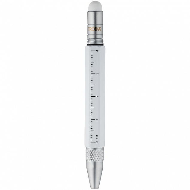 Ручка-брелок Construction Micro, белый с логотипом  заказать по выгодной цене в кибермаркете AvroraStore