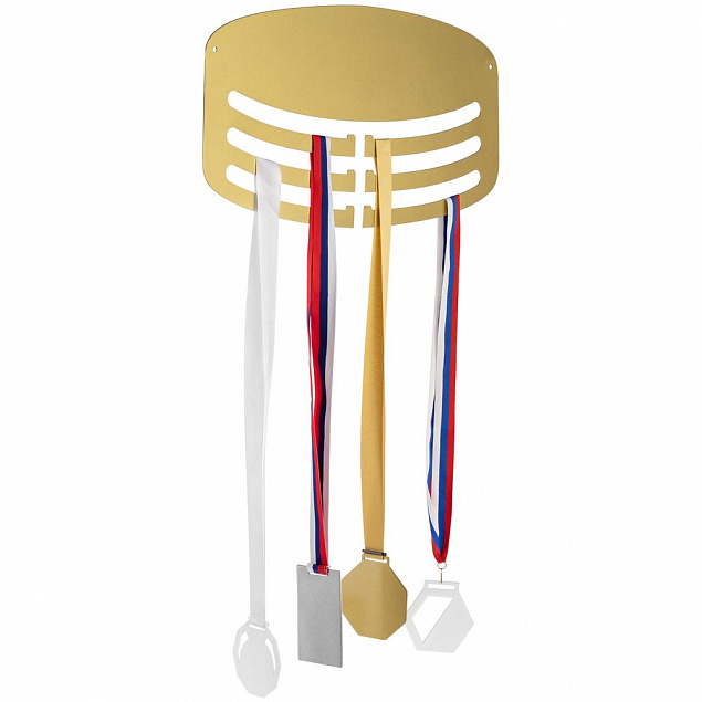 Медальница Steel Hanger, золотистая с логотипом  заказать по выгодной цене в кибермаркете AvroraStore