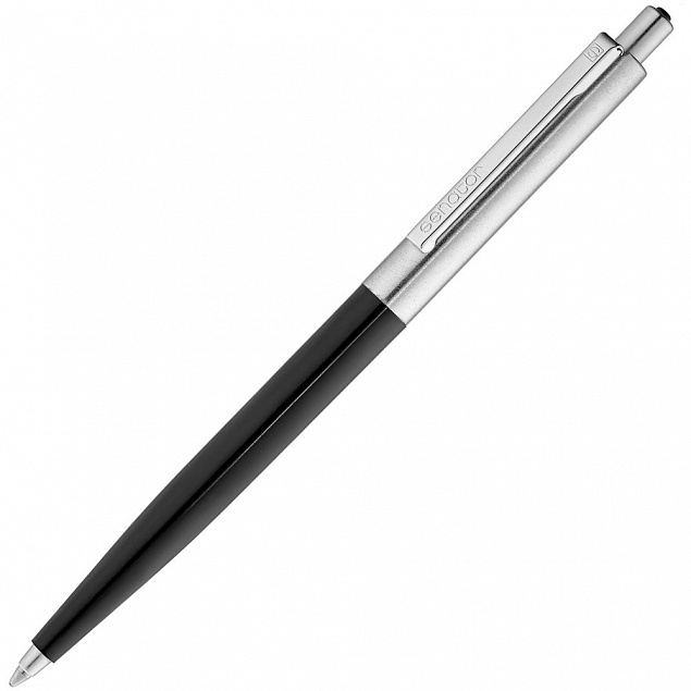 Ручка шариковая Senator Point Metal, черная с логотипом  заказать по выгодной цене в кибермаркете AvroraStore