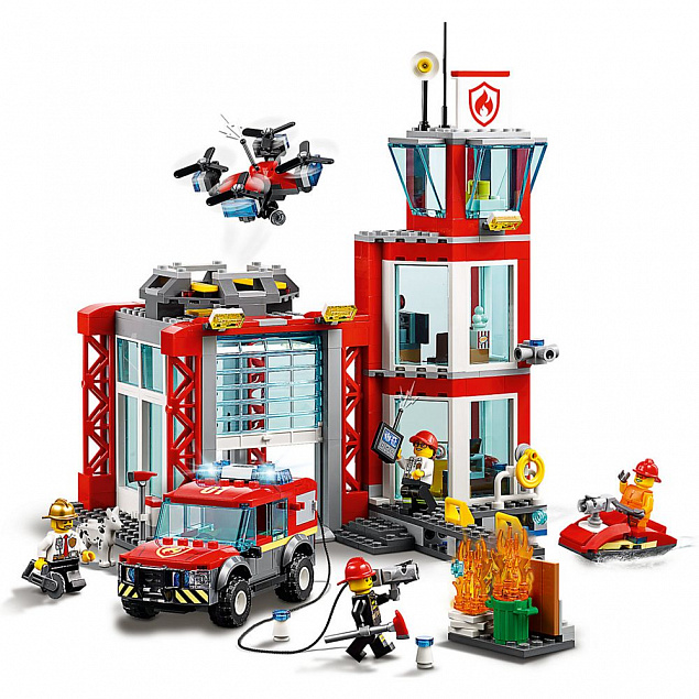 Конструктор «LEGO City. Пожарное депо» с логотипом  заказать по выгодной цене в кибермаркете AvroraStore