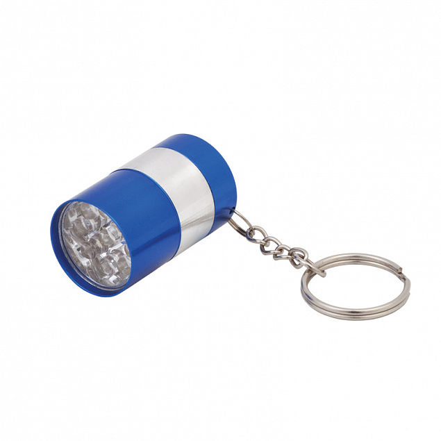 Брелок-фонарик, синий с логотипом  заказать по выгодной цене в кибермаркете AvroraStore