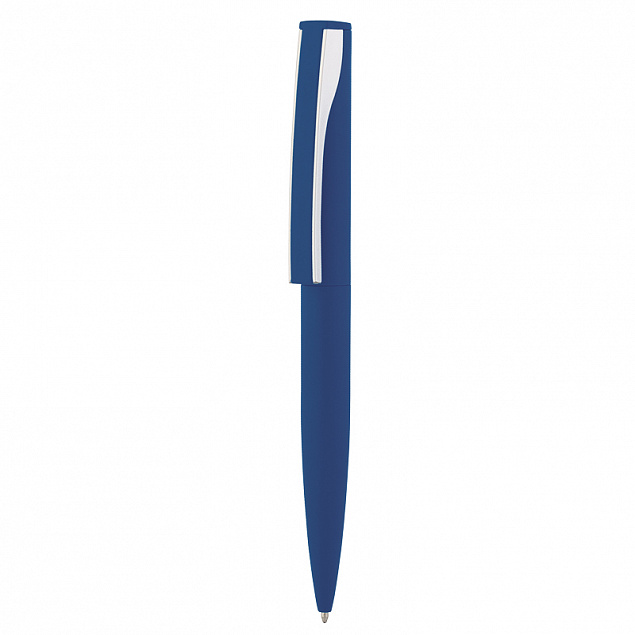 Ручка шариковая "Dial", темно-синий/серебристый, покрытие soft touch с логотипом  заказать по выгодной цене в кибермаркете AvroraStore