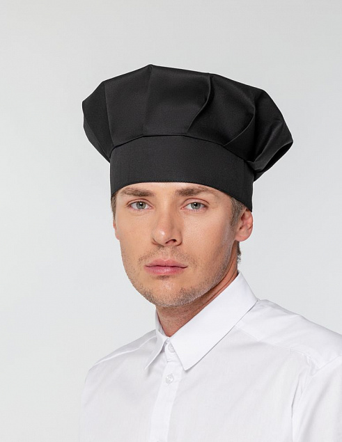 Колпак поварской Cookery, черный с логотипом  заказать по выгодной цене в кибермаркете AvroraStore