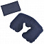Подушка надувная дорожная в футляре; синий;  с логотипом  заказать по выгодной цене в кибермаркете AvroraStore
