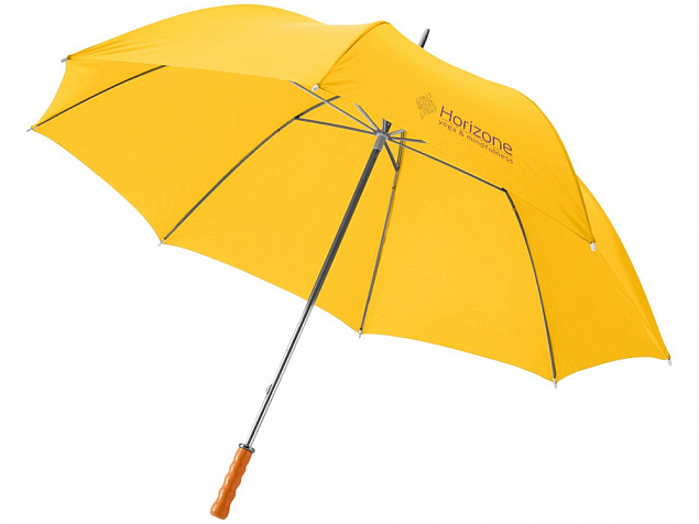 Зонт Karl 30 механический, желтый с логотипом  заказать по выгодной цене в кибермаркете AvroraStore