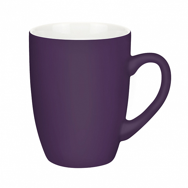 Керамическая кружка Alba 350 ml, soft-touch, фиолетовая с логотипом  заказать по выгодной цене в кибермаркете AvroraStore