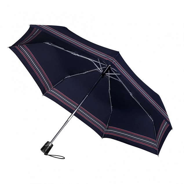 Складной зонт TAKE IT DUO, синий в полоску с логотипом  заказать по выгодной цене в кибермаркете AvroraStore