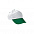 Бейсболка PROMOTION, белая - ярко-зеленая с логотипом  заказать по выгодной цене в кибермаркете AvroraStore