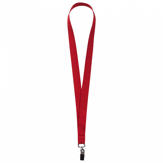 Лента для бейджа Neckband, красный с логотипом  заказать по выгодной цене в кибермаркете AvroraStore