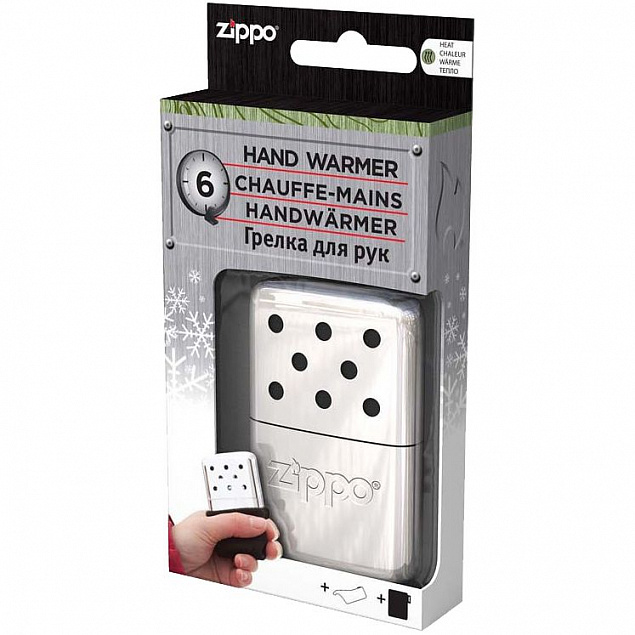 Каталитическая грелка для рук Zippo Mini, серебристая с логотипом  заказать по выгодной цене в кибермаркете AvroraStore