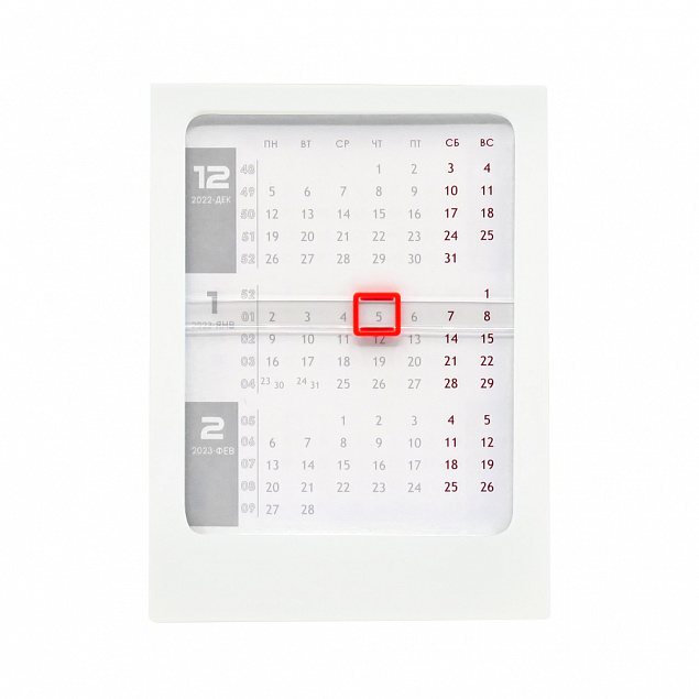 Календарь настольный Zeit - Белый BB с логотипом  заказать по выгодной цене в кибермаркете AvroraStore