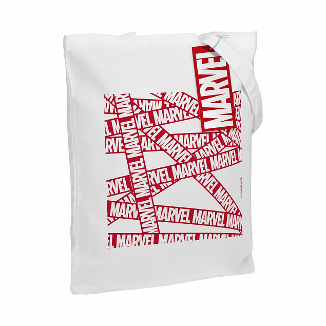 Холщовая сумка Marvel, белая с логотипом  заказать по выгодной цене в кибермаркете AvroraStore
