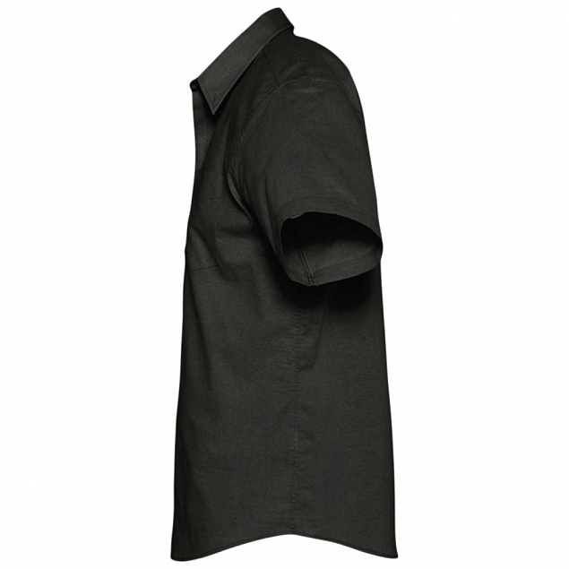 Рубашка мужская с коротким рукавом BRISBANE, черная с логотипом  заказать по выгодной цене в кибермаркете AvroraStore
