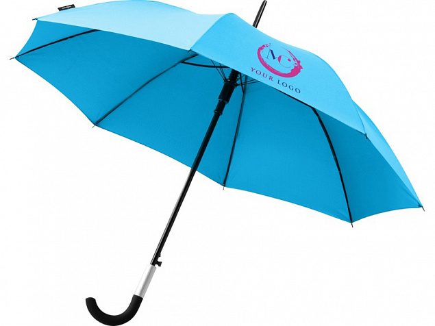 Зонт-трость Arch полуавтомат 23, аква с логотипом  заказать по выгодной цене в кибермаркете AvroraStore